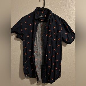 Molokai men’s pizza print button down shirt